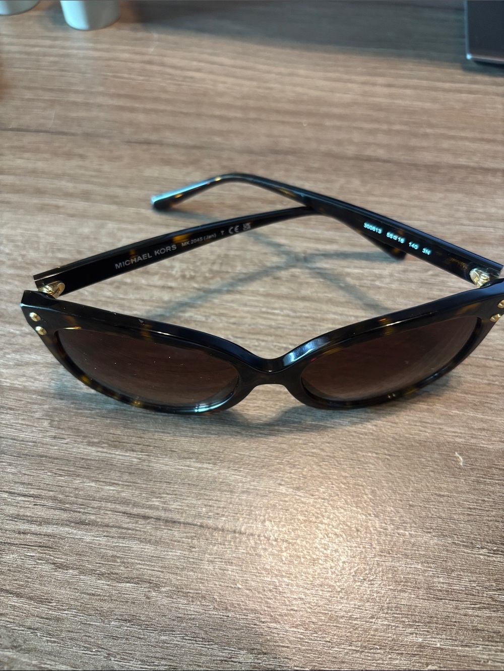 Michael Kors Tortoiseshell Cat-Eye Sunglasses with Brown Lenses
